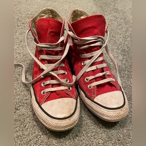 Red high top converse